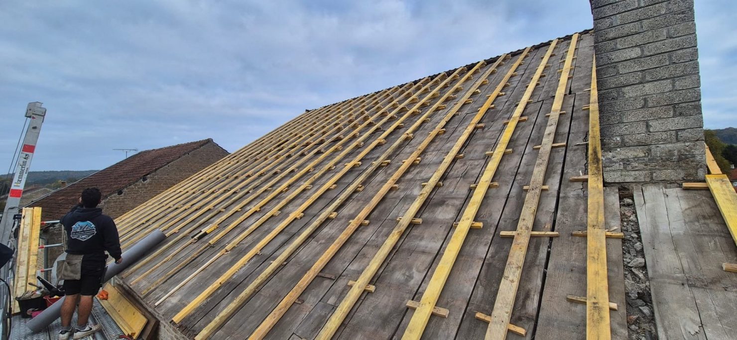 Dépose de couverture et redressage guindage à plat 